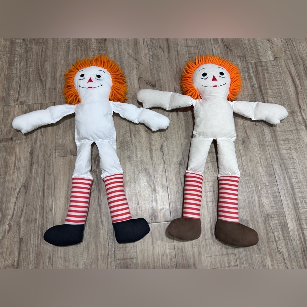 Vintage Raggedy Ann and Andy Classic Rag Doll Set with Orange Hair nostalgia - Picture 9 of 9